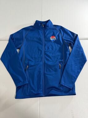 Eddie Bauer Pepsi Jacket S Blue Full Zip Track Jacket Corporate Logo
